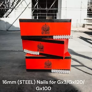 1000x collated STEEL nails 16mm-for Hilti GX3/GX120/Gx100 STEEL AND BEAM Nails - Picture 1 of 20