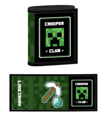 Portafoglio Minecraft Creeper Club: prodotto merchandise ufficiale con licenza tema gioco