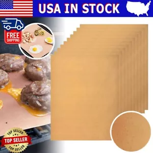 10Pcs BBQ Copper Grill Mats Outdoor Barbecue Cooking Baking Non Stick Reusable - Picture 1 of 11