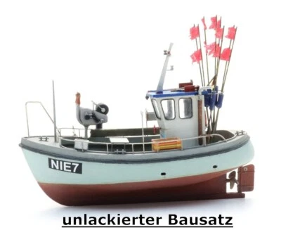 Artitec 50.154 - 1:87: Kleiner Fischkutter, Vollrumpf, Bausatz, unlackiert - NEU
