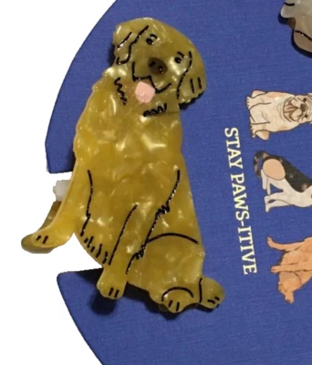 Pinzas para el pelo Golden Retriever de lino rosa Stay Paws-Itive para perros adultos niños talla única Foto 1 de 4