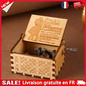 Boîte à musique en bois, manivelle légère pour décorations de souvenirs (F) - Photo 1/8