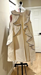 Designer Girls’ Ruffle Dress - Cream Sleeveless A-Line - US Size 14/16 - Picture 1 of 3