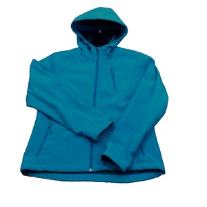 Double Diamond Jacket Womens S Blue Hooded Fleece Lined Zipper Pockets Outdoor - Picture 1 of 11