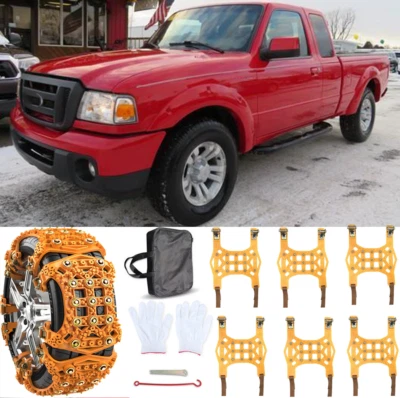 6 PIEZAS Rueda Camión Nieve Neumático Cadena Antideslizante Emergencia Barro Lluvia para Ford Ranger Foto 1 de 4
