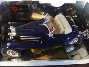 1/20 Burago 1936 Mercedes-Benz 500 K Roadster Navy Blue Special Collection 1:20 - Picture 1 of 8