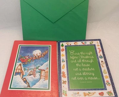 12-Paper Magic Group Christmas Greeting Card W/Envelopes Night Before Christmas - Image 1 of 4