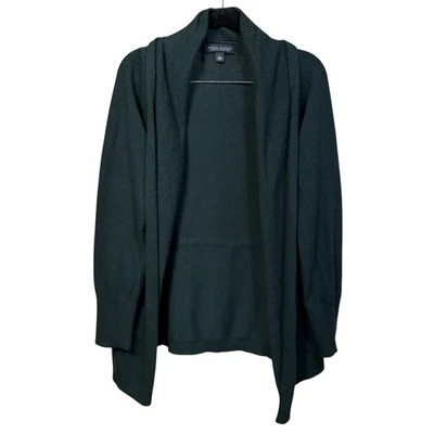 Suéter Banana Republic Mujer Grande Verde Lana Cachemira Cárdigan Abierto Oficina Foto 1 de 4