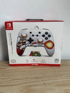 Nintendo Switch Super Mario Enhanced Wired Controller PowerA White Brand New - Picture 1 of 8