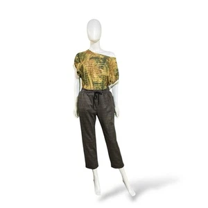A New Day Brown Plaid Drawstring Pants, S - Picture 1 of 7