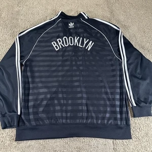Brooklyn Nets Jacket Mens XL Black NBA Basketball Adidas Full Zip Warmup - Picture 1 of 17