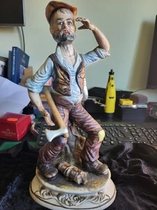 Capodimonte Tramp With Wood Chopper - Large Vintage Italian Figurine - Picture 1 of 9