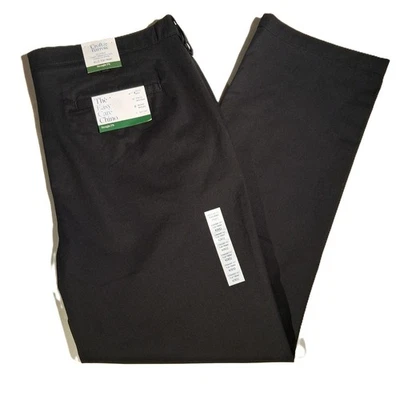 Croft & Barrow Chino Talla 42 x 32 Negro Calce Recto Frente Plano Fácil Cuidado Nuevo con Etiquetas Foto 1 de 4