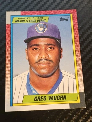 1989-90 Topps Major League Debut 1989 - Greg Vaughn #128 (RC) Milwaukee Brewers  - Image 1 of 2