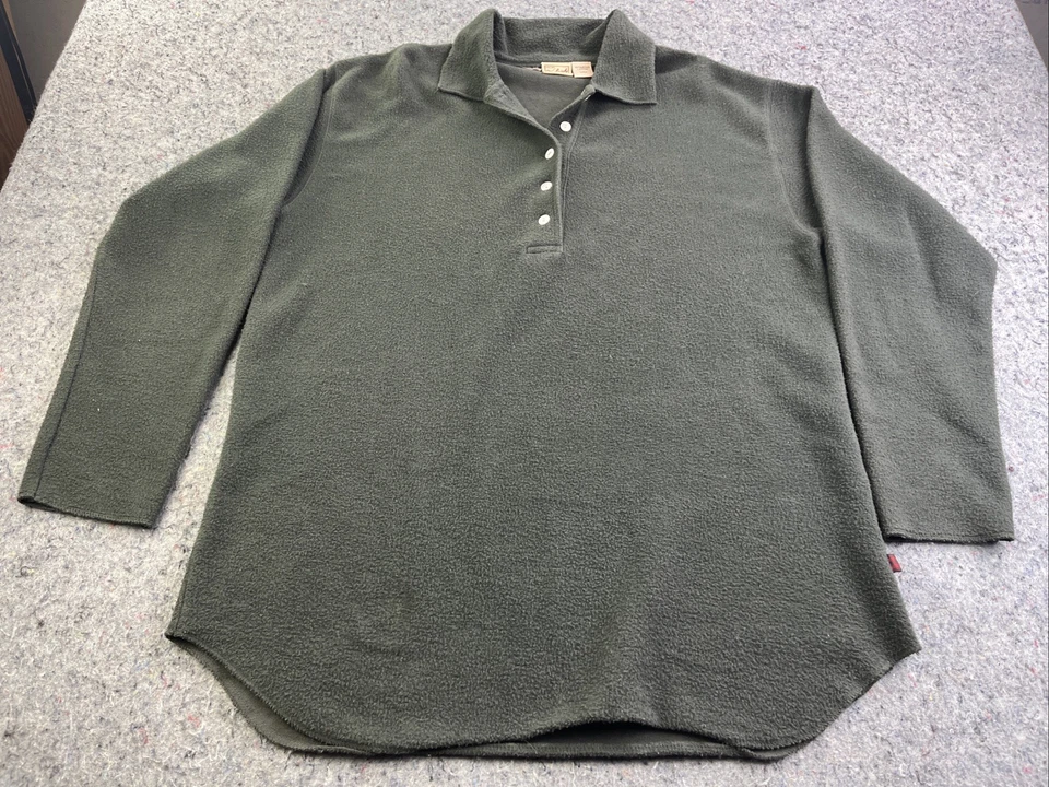 Suéter polar Woolrich vintage para mujer grande verde 1/4 abotonable Foto 1 de 4