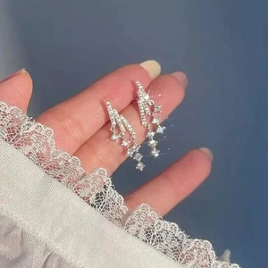 2.00Ct Round Cut Lab Created Diamond Drop Dangle Earrings 14k White Gold Plated - Picture 1 of 5