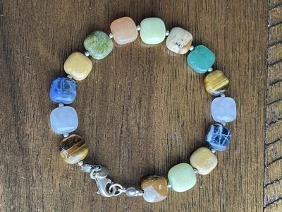 Jay King DTR 925 银珠多色宝石手链 8 英寸 — 第 1/4 张图片