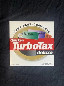 Quicken TurboTax Deluxe Tax Year 2000 for Windows Refund 1040 W-2 - Picture 1 of 2