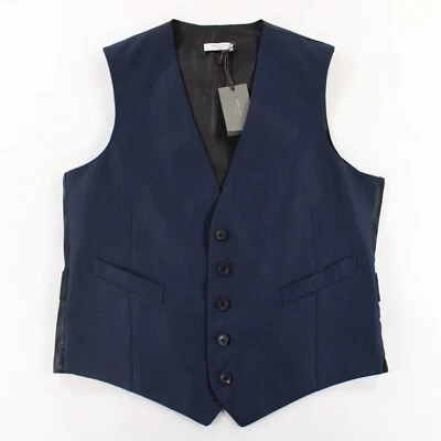 Chaleco/chaleco Boglioli nuevo con etiquetas 100 % lana talla 48R EE. UU. 38R azul/negro ojo de pájaro Foto 1 de 4