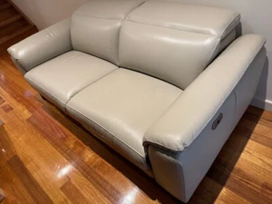 Finley leather 3 seat dual electric recliner + electric headrest. - Picture 1 of 7