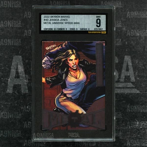 2022 Skybox MARVEL Metal Universe Spider-Man 40 JESSICA JONES Graded PSGA 9 Mint - Picture 1 of 3