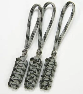 3 Paracord Skull Zipper Pulls & Knife Lanyards Multiple Colors - US Veteran - Picture 1 of 3