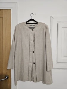 Avoca Ladies Linen Blend Beige Long Jacket £60 - Picture 1 of 2