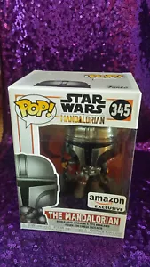 Funko Pop Star Wars The Mandalorian Chrome #345 - Esclusiva Amazon - Foto 1 di 3