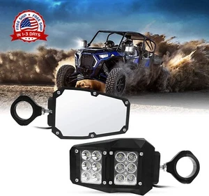 espejos retrovisores laterales con foco LED de lente transparente UTV offroad - Picture 1 of 8