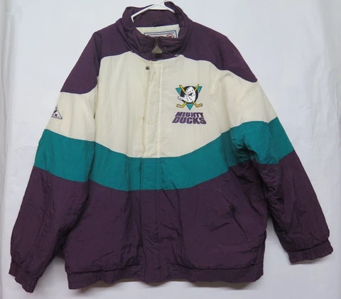 VINTAGE ANAHEIM MIGHTY DUCKS 90s APEX ONE WAVE NHL HOCKEY JACKET ADULT XL RARE Cover