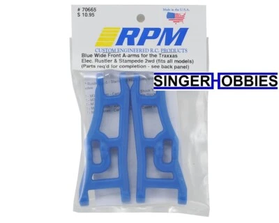 RPM RPM70665 Stampede/Rustler Wide Front A-Arms (2) (BLUE) NEW IN PACKAGE HH - Image 1 of 2