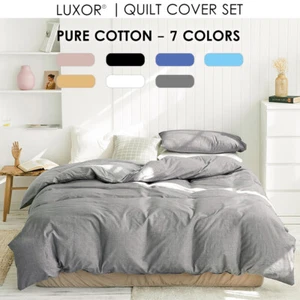 100% Cotton Percale All Size 1000TC Bed Quilt Duvet Doona Cover Set Bedding - Picture 1 of 11
