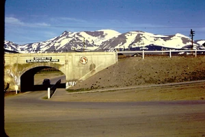 Vintage Kodachrome Red Line Slide Glacier Nat'l Park Entrance BN Rail Road 1959 - Picture 1 of 1