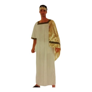 Roman God Mens Fancy Dress Julius Caesar Greek White Toga Adults Costume Outfit - Picture 1 of 1