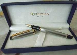 MAGNIFIQUE STYLO PLUME WATERMAN EXPERT ACIER GT NEUF DE STOCK EN BOITE R77 - Imagen 1 de 12