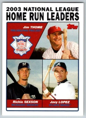 2003 TOPPS NATIONAL LEAGUE HOME RUN LEADERS CHICAGO CUBS/HOUSTON ASTROS/LOS - Image 1 of 2