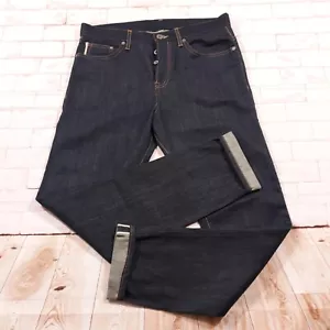 H&M Selvedge Jeans Mens Size 30 x 32 Denim Cotton 5-Pocket Tapered Leg Slim Fit - Picture 1 of 13