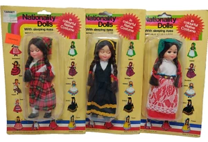 Vintage Nationality Doll Lot of 3, Scottish, Switzerland, Greece - New, Sealed - Bild 1 von 4