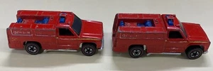 Vintage Hot Wheels Redline 1974 Emergency Unit Fire Truck - LOT OF 2! 1:64 - Picture 1 of 14