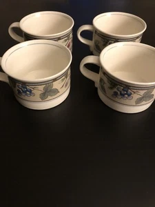 Four (4) Mikasa Intaglio Garden Harvest Flat Coffee Tea Mug Cup CAC29 - Picture 1 of 3