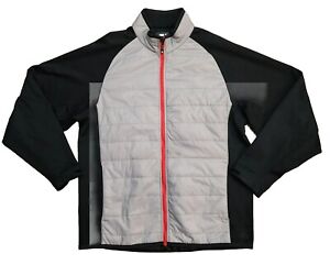 FootJoy Puffer Golf Jacket Moisture Wicking Gray/Black Hybrid Insulated
