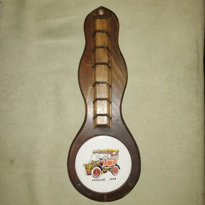 Vintage 1904 Cadillac Ceramic Tile Wooden Key And Envelope  Holder - Image 1 of 4