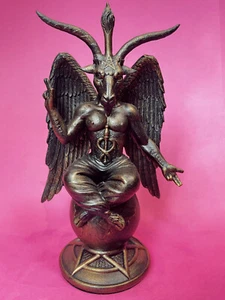 BAPHOMET STATUE FIGURE Goat of Mendes OCCULT HORROR GOTHIC SATANIC PAGAN WICCAN - Picture 1 of 12