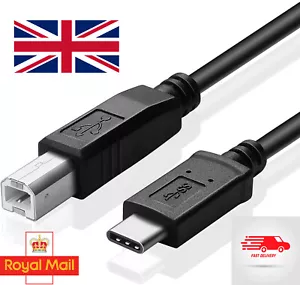 USB Type C to USB Type B Cable Lead For Printer HP Canon Brother Epson Phone 1m - Picture 1 of 2