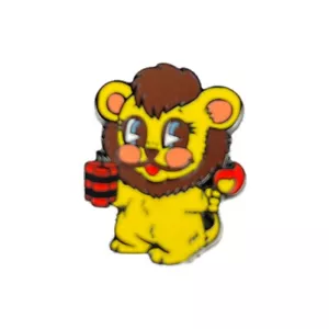 Funko Villainous Cute Little Lion w Dynamite 1”x1.5” Enamel Pin NEW NO TAGS - Picture 1 of 2