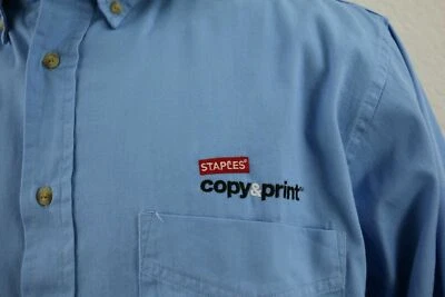 NWOT Blue Generation Staples Copy&Print Embroidered Men's Long Sleeve Shirt Sz L - Image 1 of 4