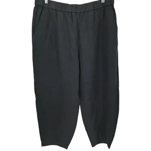 Poetry grau 100 % Leinen Pull-On Gummibund weites Bein Hose Gr 14 Lagenlook - Bild 1 von 10
