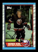 DEREK KING SIGNED 1989-90 TOPPS #6 NEW YORK ISLANDERS ON-CARD AUTO