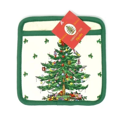 Almohadilla caliente cuadrada Spode árbol de Navidad horno 8" x 8" Foto 1 de 3