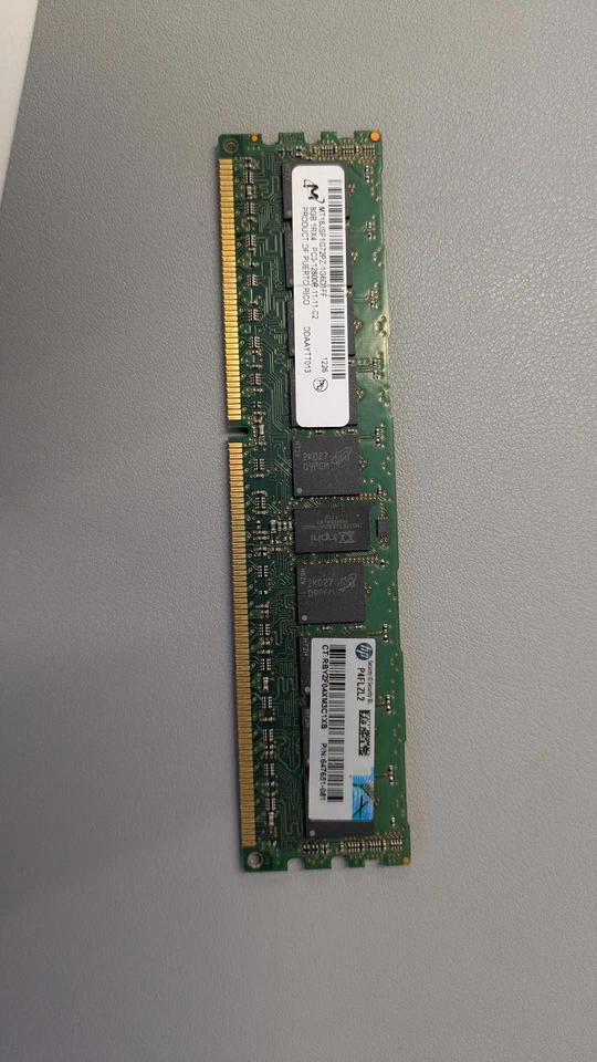 HP 8GB 1Rx4 PC3 - 12800R-11-11-C2 MT18JSF1G72PZ-1G6D1FF - Image 1 of 1